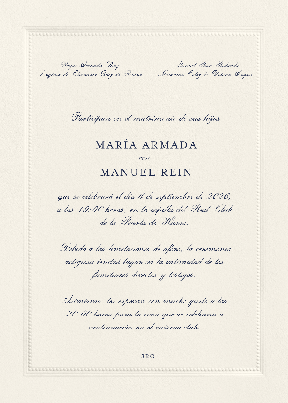 Invitación de boda María & Lolo